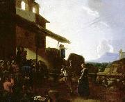 CERQUOZZI, Michelangelo Street Scene in Rome - Oil on canvas Spain oil painting artist